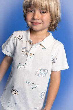 REGULAR FIT ANIMAL SHORT SLEEVE POLO T-SHIRT