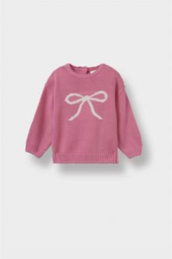 بلوفر بيبي بناتي قصة عادية بياقة مستديرة