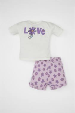 BABY GİRL FLORAL WAFFLE 2 PİECE SET