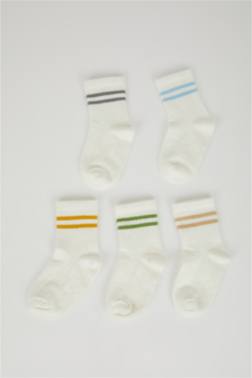 BABY BOY SEAMLESS 5 PİECE COTTON LONG SOCKS