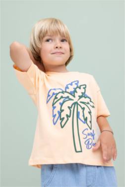 BABY BOY REGULAR FİT PALM TREE PATTERNED T-SHİRT