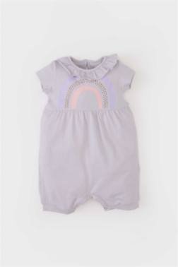 GİRL NEWBORN RAİNBOW PRİNTED COTTON JUMPSUİT