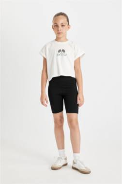 GİRL PRİNTED SHORT SLEEVE T-SHİRT LEGGİNGS 2 PİECE SET