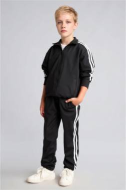 BOY BLACK SWEATSHİRT AND SWEATPANTS SET