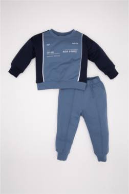 BABY BOY PRİNTED SWEATSHİRT SWEATPANTS 2 PİECE SET