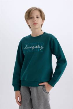 سويت شيرت ولادي ثقيل قصة عادية بياخة مستديرة