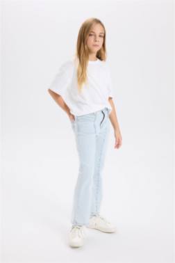 GİRL FLARE FİT SPANİSH LEG POCKETED JEANS