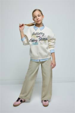 GİRL WİDE LEG POCKETED TROUSERS