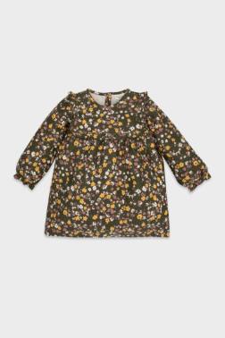 BABY GİRL PATTERNED LONG SLEEVE DRESS