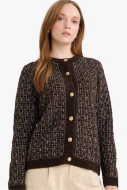 REGULAR FİT BİSİKLET YAKA DÜĞMELİ TRİKO HIRKA