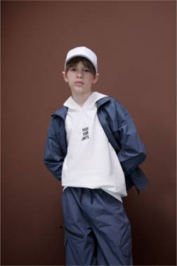 BOY OVERSİZE FİT THİN SWEATSHİRT FABRİC EMBROİDERED VEST