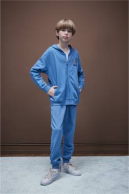 BOY REGULAR FİT SLOGAN PRİNTED SWEATPANTS
