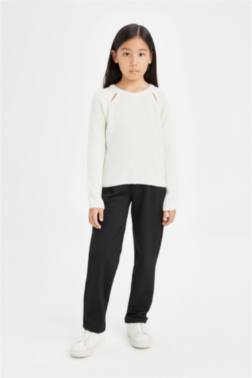 GİRL BLACK CARROT FİT ELASTİC WAİST SWEATPANTS