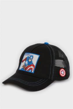 BOY MARVEL AVENGERS LABEL PRİNTED COTTON CAP