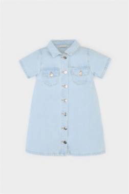 ROBE EN JEAN À MANCHES COURTES POUR BÉBÉ FILLE
