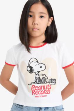 GİRL SNOOPY CREW NECK CAMİSOLE CROP T-SHİRT