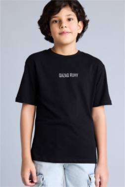 BOY CREW NECK PRİNTED SHORT SLEEVE T-SHİRT