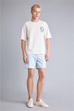 RELAXED FİT JEAN BERMUDA ŞORT