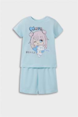 سيت بجامة بيبي بناتي بدبعة أنيمة - قطعتين