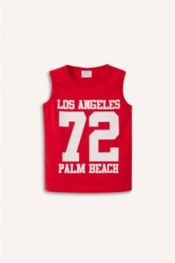 تيشيرت بيبي ولادي بطبعة شعار قصة عادية بدون ردن