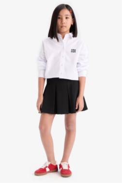 تنورة بناتي سادة بيزك بكسرات