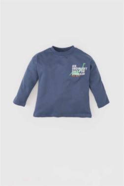 T-SHIRT IMPRIMÉ À COL ROND ET MANCHES LONGUES POUR BÉBÉ GARÇON