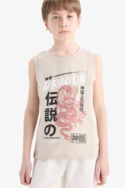 BOY CREW NECK PRİNTED TANK TOP
