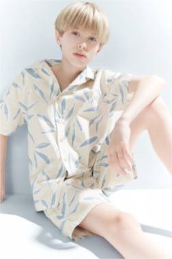 قميص بولو ولادي بوبلين نص ردن اوفر سايز