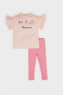 ENSEMBLE T-SHIRT À FLEURS ET LEGGING POUR BÉBÉ FILLE