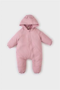 BABY GİRL WATERPROOF HOODED ZİPPERED JUMPSUİT