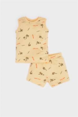 BABY BOY PALM PATTERNED UNDERSHİRT SHORTS 2 PİECE SET