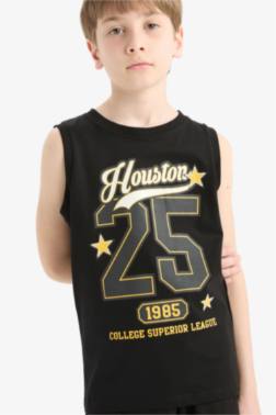 BOY CREW NECK PRİNTED TANK TOP