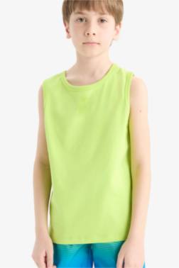 تيشيرت كت اولادي أخضر قصة عادية