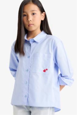 GİRL OVERSİZE LOOSE FİT OXFORD LONG SLEEVE SHİRT