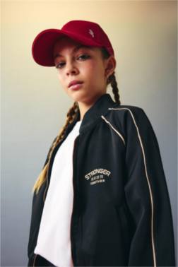 GİRL SLOGAN PRİNTED CREW NECK SCUBA DİVİNG CARDİGAN