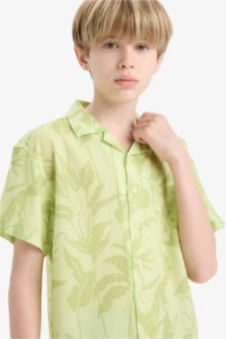 قميص بولو أخضر اولادي اوفر سايز فيسكوز