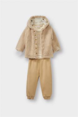 سيت بيبي ولادي تيشيرت مخطط بنطلون بجامة وجاكيت - 3 قطع