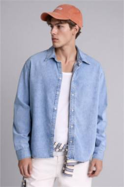 REGULAR FIT PAMUKLU UZUN KOLLU GÖMLEK