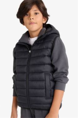 BOY HOODED WATER REPELLENT VEST