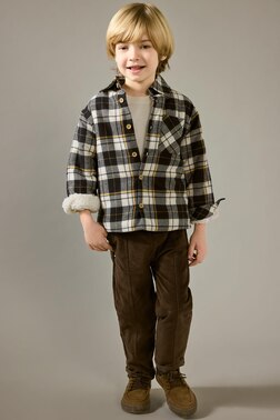 BABY BOY REGULAR FIT ELASTIC WAIST VELVET TROUSERS