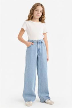 GİRL STRAİGHT FİT WİDE LEG TROUSERS