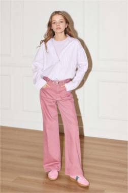 PANTALON EN GABARDİNE À JAMBES LARGES POUR FİLLE