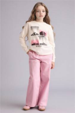 GİRL WİDE LEG GABARDİNE TROUSERS