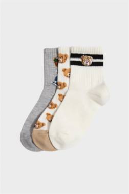 AYICIKLI 3'LÜ PAMUKLU UZUN ÇORAP ERKEK ÇOCUK