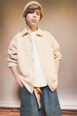 قميص بولو ولادي ردن طويل قصة عادية