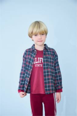 ERKEK BEBEK EKOSE DESENLİ FLANEL UZUN KOLLU GÖMLEK