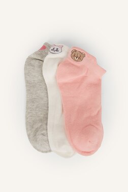 GİRL 3 PİECE COTTON SHORT SOCKS