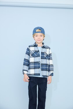 BABY BOY SHIRT COLLAR CHECKED FLANNEL SHIRT