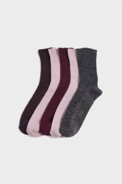 KADIN 5'Lİ PAMUKLU UZUN ÇORAP