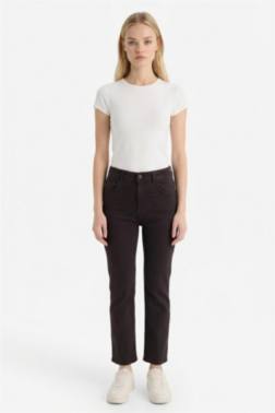 CROP FLARE FİT YÜKSEK BEL BİLEK BOY JEAN PANTOLON